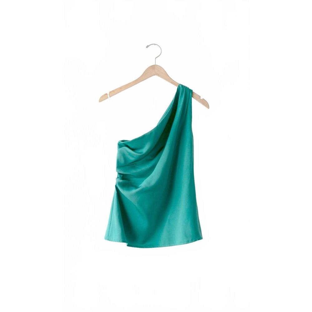 NEW GREYLIN women's rita one shoulder top in lake teal